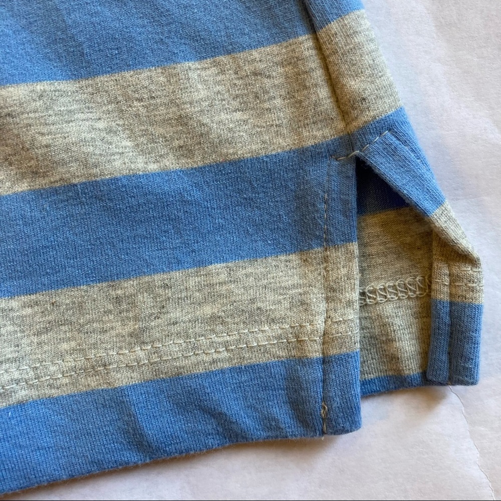 J. Crew Striped 3/4 Sleeve Shirt Blue/Gray Small - Picture 4 of 5